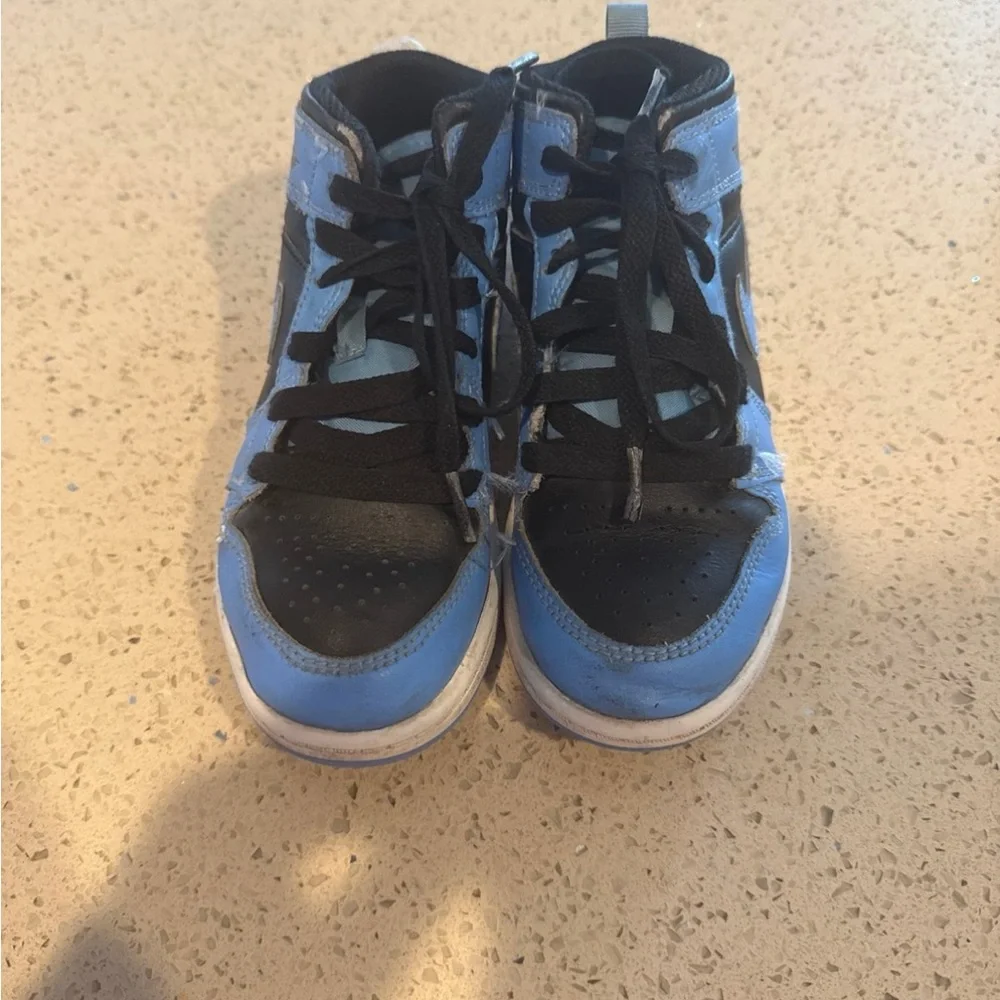 Nike Kids Black and Light Blue Air Jordan Style Sneakers